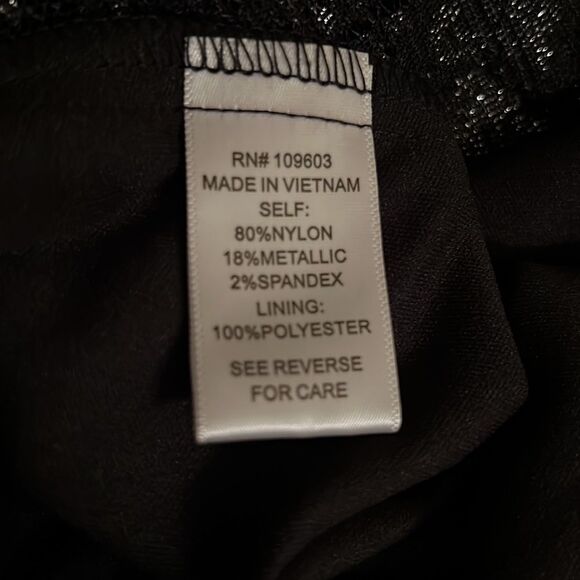 Black Lace Dress Size 4, Black & Silver VNeck half-sleeve NWT - Picture 8 of 14